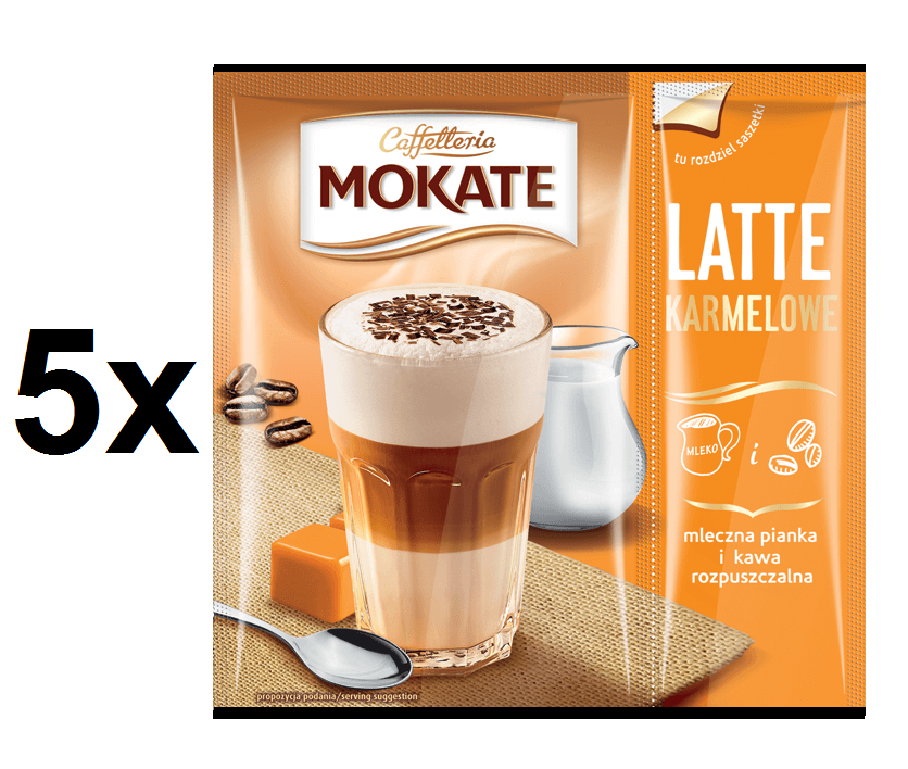 5x MOKATE LATTE CARAMEL - 5x22G - 5 SACHET - INSTANT COFFEE MIX