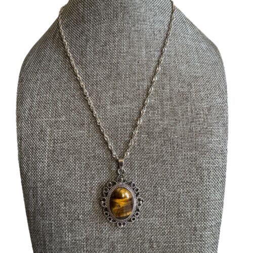 Canyon Sky Tiger’s Eye Tono Plata Cadena Esterlina Conjunto Joyería Pendientes Pulsera - Imagen 4 de 17
