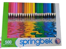 Springbok Jigsaw Puzzle 500 Piece Colored Pencil Pushers Made in USA Complete 
