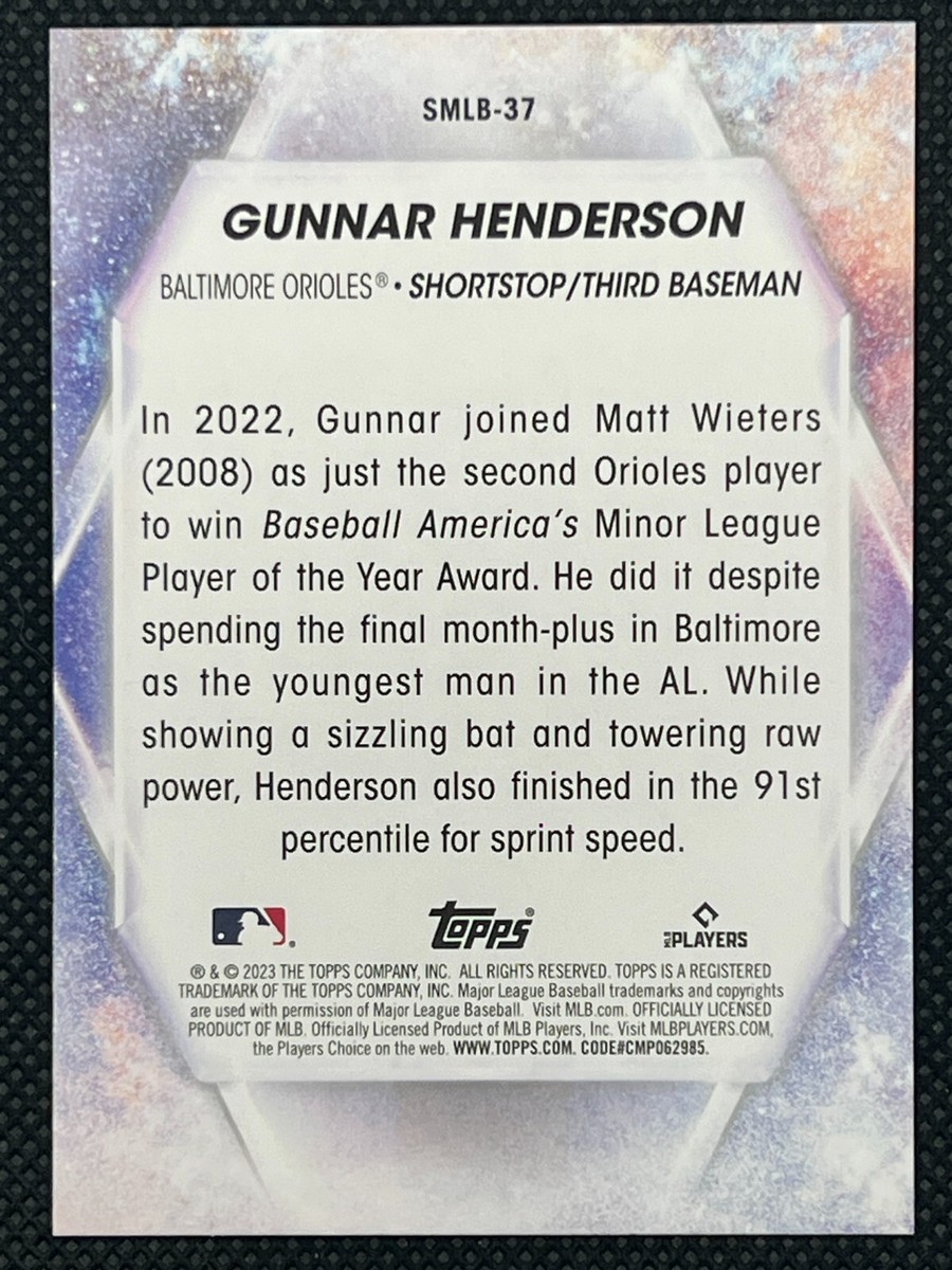 2023 Topps Stars of MLB Gunnar Henderson ROOKIE CARD SMLB-37 2023 Topps Stars of MLB Gunnar Henderson ROOKIE CARD SMLB-37