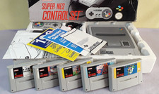 Boxed Super Nintendo Super NES Control Set console & games bundle excellent cond