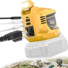 200W Power Inverter Compatible with DeWalt 20V Battery, Ecarke DC 20V to AC 11