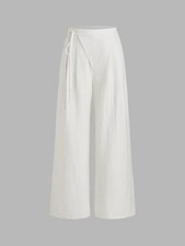 NWT CROSSOVER WAISTBAND LINEN TROUSER Size Medium Wide Leg
