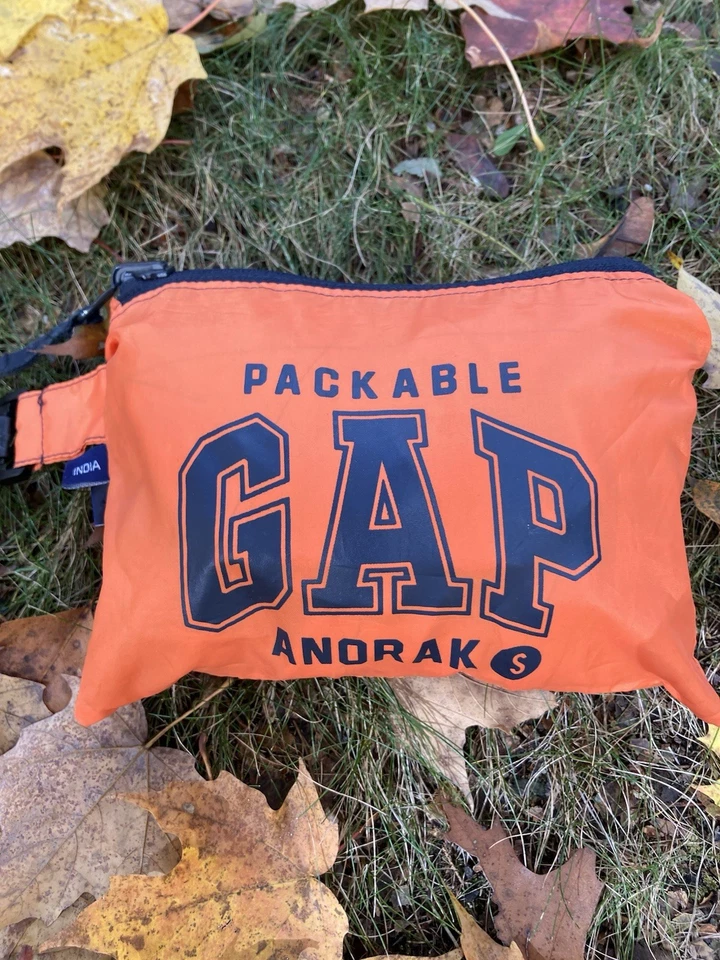 Chaqueta de Lluvia Viento Empacable Child’s Gap Talla Pequeña (6-7) Naranja Senderismo Camping Foto 2 de 4