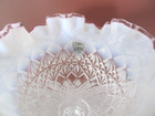 Fenton Clear to White Blue Opalescent Art Glass Ruffled Rim 6" Candy Nut Bowl — photo 2