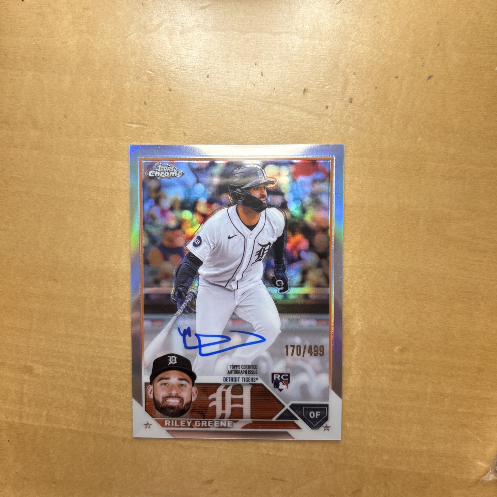2023 Topps Chrome #RA-RG Riley Greene Refractor Auto /499 Rookie RC Tigers SP