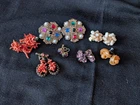 Vintage Costume Jewelry Lot, Clip On/Screw-back Earrings, Funky Earrings-7 Pairs