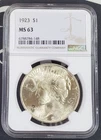 1923-P Peace Dollar S$1 -NGC MS 63