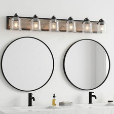 49" Bubble Glass Vanity Light Bathroom Mirror Wall Lamp 6 Lights Sconce Fixture
