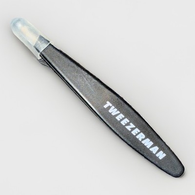 TWEEZERMAN Mini Tweezer Pinzette klein schwarz schräg Augenbrauen zupfen