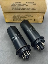 (2) NOS KEN-RAD JAN-CKR 6L6 VT-115A Power Tubes 1943 Test NOS Amplitrex