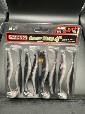 Damiki Armor Shad 4  Swimbait Pro Blue Pearl Color 8pk Very Durable