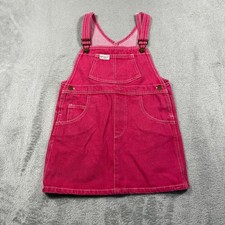Vintage Guess Overall Dress Girls 6Y Pink Denim Adjustable Strap Pockets USA