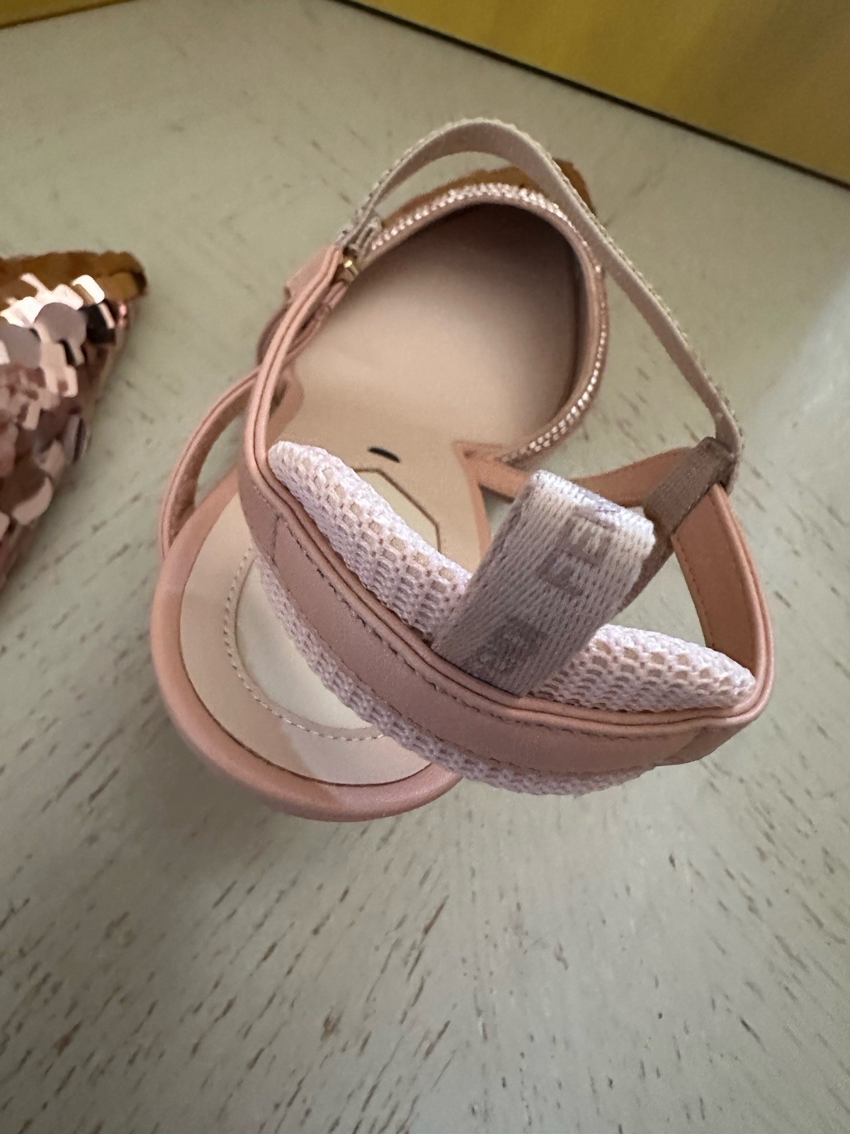 New $1190 Fendi Colibri Lite Pailette Sequin Slingback Pumps Baby Pink 7 US/37 E thumbnail 10