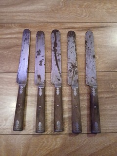 Antique J. Ward & Co. Riverside Mass Civil War Era set of 5 Knives Knife