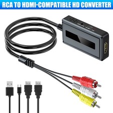 Converter Compatible VCR DVD VHS Analog Composite Adapter RCA to HDMI-Compatible