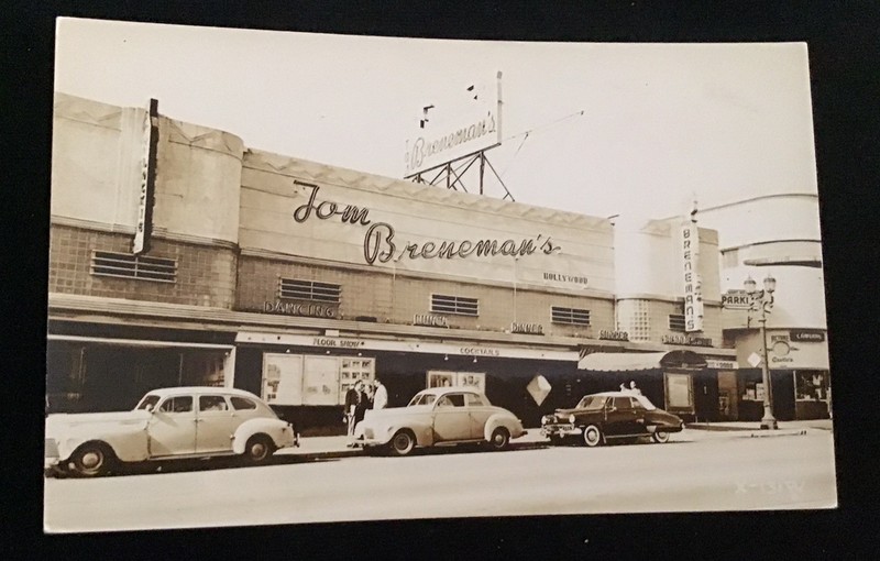 TOM BRENEMAN’S RESTAURANT, SUPPER CLUB, HOLLYWOOD CALIFORNIA, CAMERA STORE RPPC