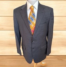 Hickey Freeman Modern Gray Sharkskin Wool Blazer Sport Coat Jacket Sz 40R