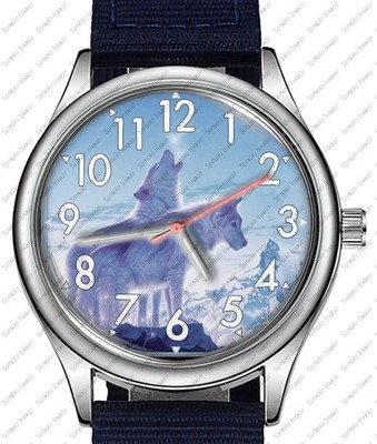 Howling Snowy Wolf Trendy 38mm Face Wrist Watch