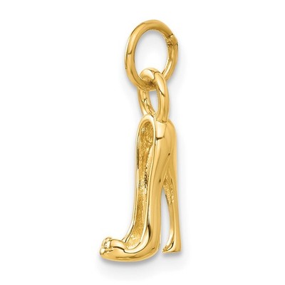 14k Gelbgold 3-D High Heel Stiletto Schuh Charm Halskette Damen