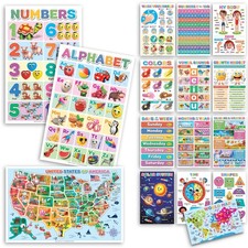 16 Educational Posters for Toddlers, ABC Chart For Wall For Toddlers, ABC Pos...