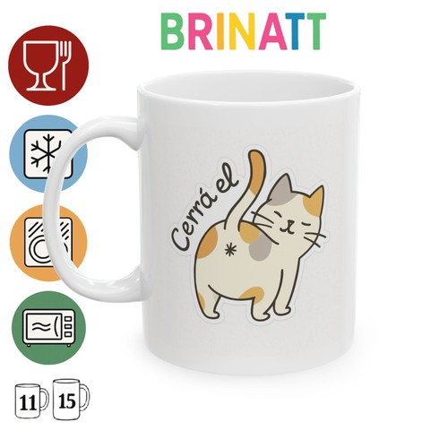 Ceramic Mug - Cerra el Asterisco - Cat - Funny Coffee Lover Gift, Cup, Office - Picture 3 of 9