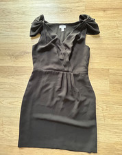 Size 4 black Ann Taylor Loft tulip hem sheath dress with ruffle short sleeves