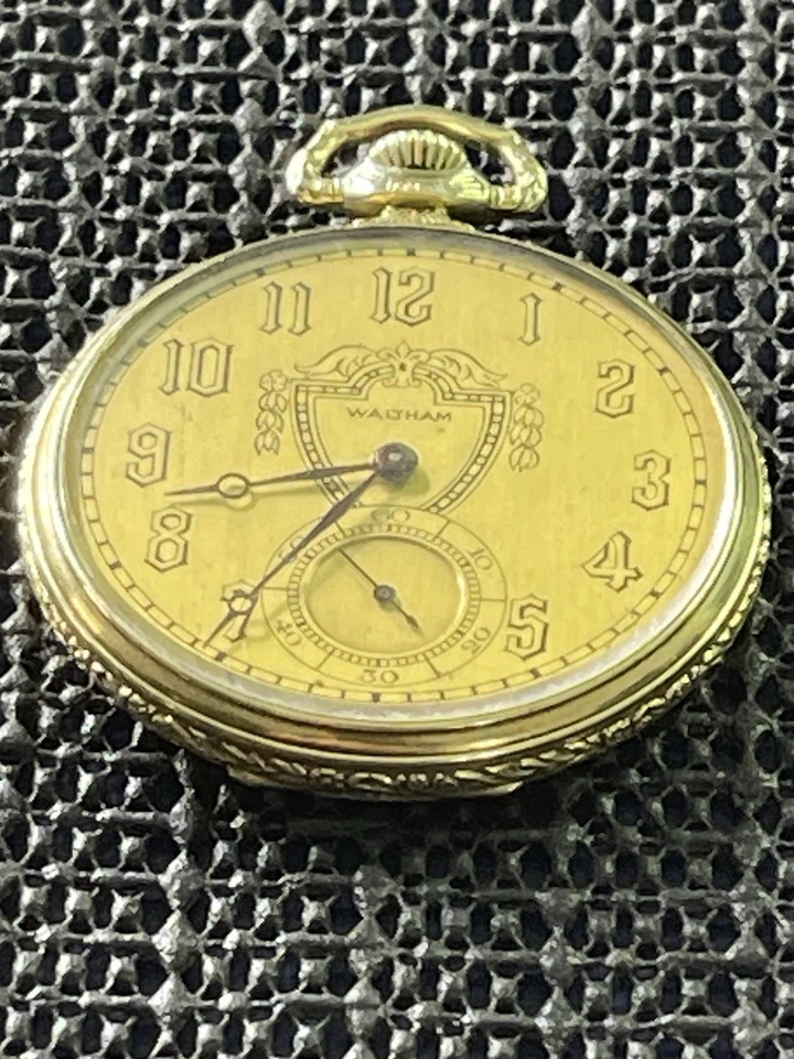 1924 Waltham Pocket Watch 14k GF Colonial 17j 12s Gr. 1225 Mod.1924 Col.b Runs - Image 2 of 4