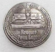 WW2 Prinz Eugen Heavy Cruiser German Kriegsmarine Medal Coin World War 2 