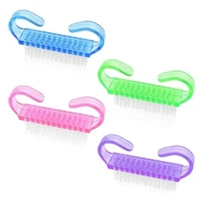 4 Pack Handle Grip Nail Brush for Fingernail Hand Cleaning Scrub Brushes 