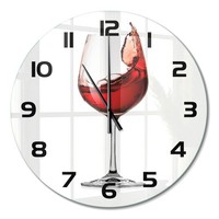 Runde Glasuhr Runde Wanduhr Aus GehäRtetem Glas Rotwein Schwarze Zeiger Fi60 Cm