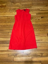 Lands' End Womens Sleeveless Dress Size 2 Orange Stretch Sheath Knee Length
