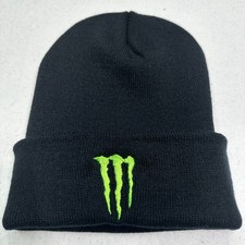 Monster Beanie Embroidered Stocking Hat Black Unisex Gift NEW