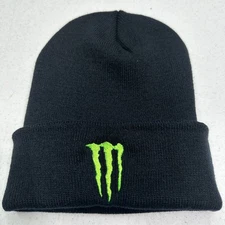 Monster Beanie Embroidered Stocking Hat Black Unisex Gift NEW