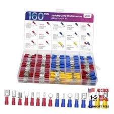 PCS Crimp Connector Kit, Wire Crimp Connectors Kit  Male and Female Spade 160