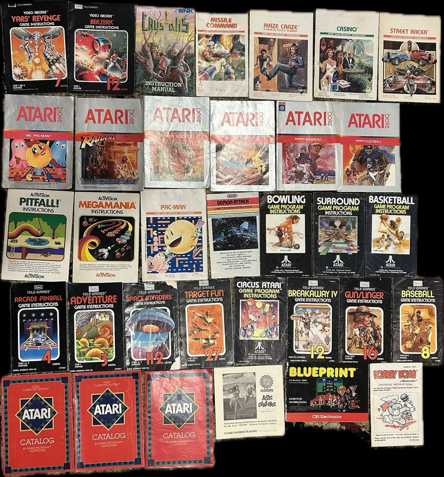 Lot of 37 Atari 2600 Cartridges And Manuals - Image 2 of 2