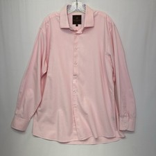 Tattersall London Dress Shirt Size 17x34/35 Long Sleeve Pink Bottom Down Cotton
