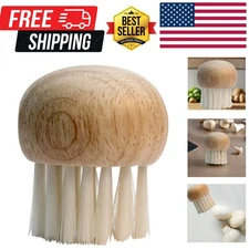 Delicate Mushroom Brush with Ergonomic Handle - Beechwood Design for Kitchen