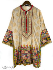 Limelight Embroidered Floral Kurta Kameez Lace Trim Boho Ethnic Cottagecore
