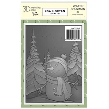 Lisa Horton Crafts A6 Embossing Folder-Winter Snowman