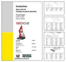 Wacker Neuson 12002 Track Excavator Parts Catalog AA02418V AA04985 PDF