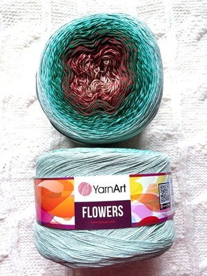 1 Torte x 250g YarnArt Blumen Garn Torte - Farbe 318: Baumwollmischung
