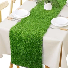 Grass Table Runner 12 x 72 Inch Green Fake Faux Grass Table Decoration for We...