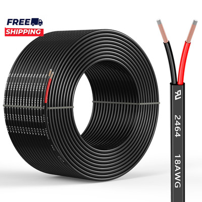 18 Gauge 2 Conductors 30FT Electrical Wire  Flexible Low Voltage PVC Copper