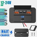 Car PD Type-C USB Port Fast Charger DC12V-24V Socket Power Outlet Panel Charger