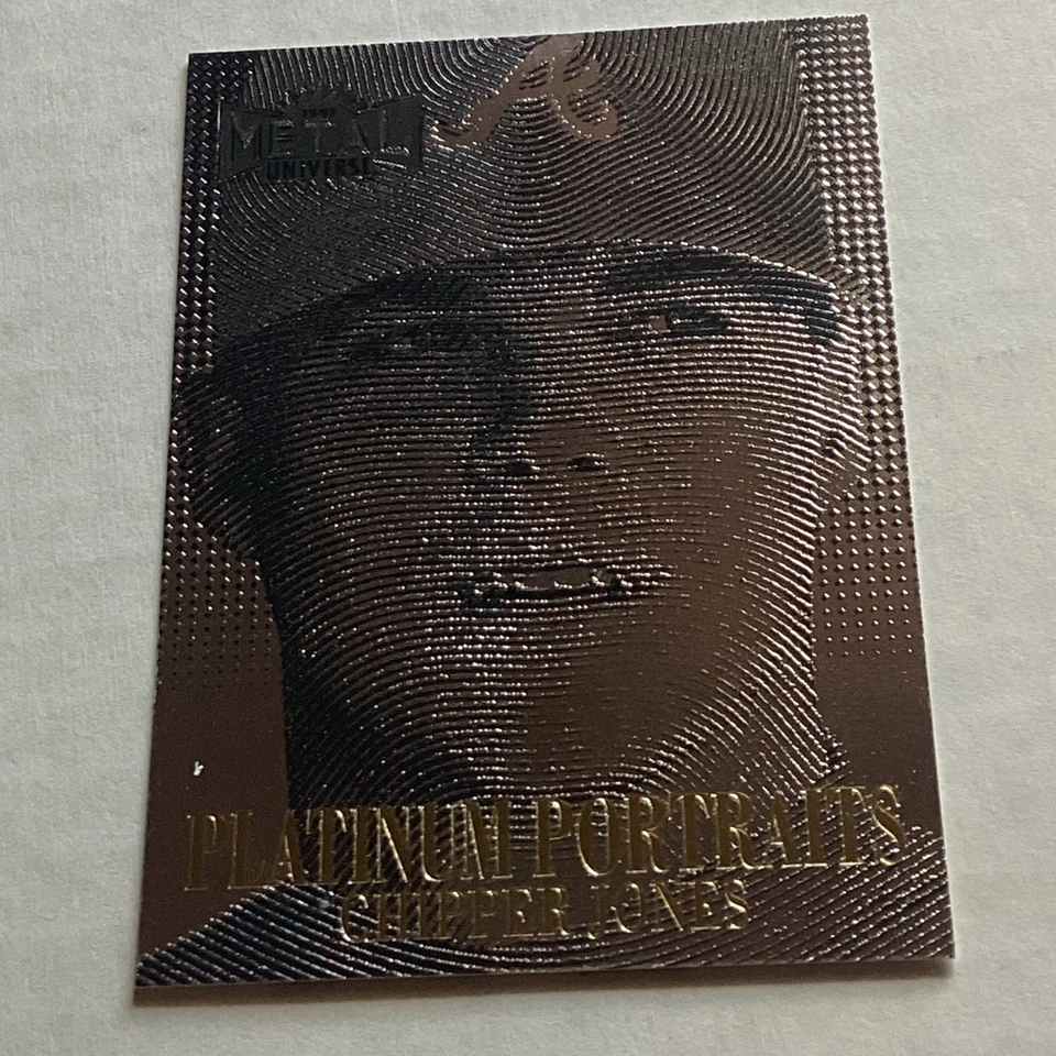 1997 Skybox Metal Universe Chipper Jones Platinum Portraits No. 5 Atlanta Braves - Image 3 of 4