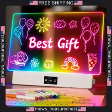 LED Drawing Board for Kids Rechargeable 16 Inch Neon Note Board