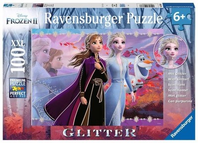 100 Piece Puzzle Disney Frozen 2 Elsa Anna Strong Sisters Glitter Accents Jigsaw