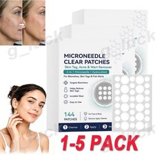 1-5X Curalona 2-in-1 Microneedle Patches,Hydrocolloid Skin Tag Wart Acne Remover