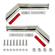 Angled Spring Loaded Mud Flap Hanger Bracket Set 1-1/8" Bolt Stainless Steel